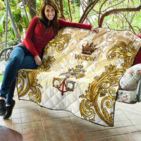 Vatican Gold Baroque Quilt Papal Crown & Keys Vintage Catholic