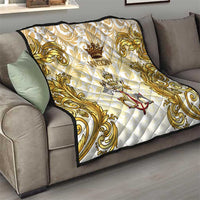 Vatican Gold Baroque Quilt Papal Crown & Keys Vintage Catholic