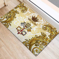 Vatican Gold Baroque Rubber Doormat Papal Crown & Keys Vintage Catholic