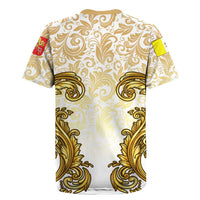 Vatican Gold Baroque Rugby Jersey Papal Crown & Keys Vintage Catholic