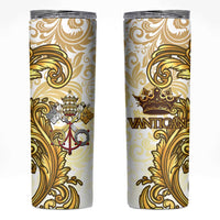Vatican Gold Baroque Skinny Tumbler Papal Crown & Keys Vintage Catholic