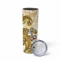Vatican Gold Baroque Skinny Tumbler Papal Crown & Keys Vintage Catholic