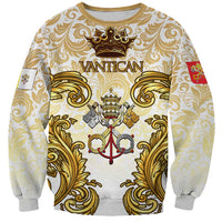 Vatican Gold Baroque Sweatshirt Papal Crown & Keys Vintage Catholic