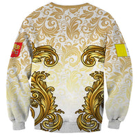 Vatican Gold Baroque Sweatshirt Papal Crown & Keys Vintage Catholic