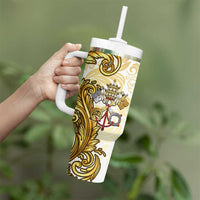 Vatican Gold Baroque Tumbler With Handle Papal Crown & Keys Vintage Catholic