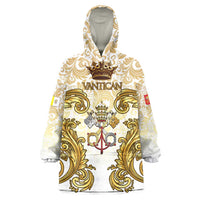 Vatican Gold Baroque Wearable Blanket Hoodie Papal Crown & Keys Vintage Catholic