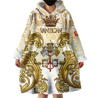 Vatican Gold Baroque Wearable Blanket Hoodie Papal Crown & Keys Vintage Catholic