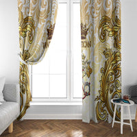 Vatican Gold Baroque Window Curtain Papal Crown & Keys Vintage Catholic
