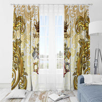 Vatican Gold Baroque Window Curtain Papal Crown & Keys Vintage Catholic