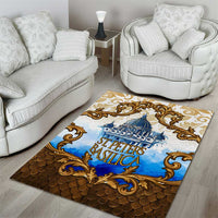 Vatican Baroque Area Rug St. Peter’s Basilica & Catholic Flag Gold Ornate