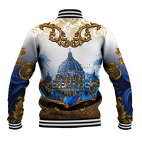 Vatican Baroque Baseball Jacket St. Peter’s Basilica & Catholic Flag Gold Ornate