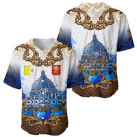 Vatican Baroque Baseball Jersey St. Peter’s Basilica & Catholic Flag Gold Ornate