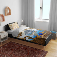 Vatican Baroque Bedding Set St. Peter’s Basilica & Catholic Flag Gold Ornate