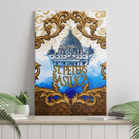 Vatican Baroque Canvas Wall Art St. Peter’s Basilica & Catholic Flag Gold Ornate