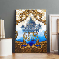 Vatican Baroque Canvas Wall Art St. Peter’s Basilica & Catholic Flag Gold Ornate