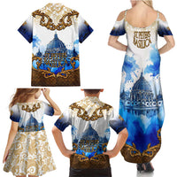 Vatican Baroque Family Matching Summer Maxi Dress and Hawaiian Shirt St. Peter’s Basilica & Catholic Flag Gold Ornate
