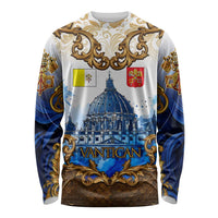 Vatican Baroque Long Sleeve Shirt St. Peter’s Basilica & Catholic Flag Gold Ornate