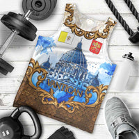 Vatican Baroque Men Tank Top St. Peter’s Basilica & Catholic Flag Gold Ornate