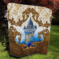 Vatican Baroque Quilt St. Peter’s Basilica & Catholic Flag Gold Ornate