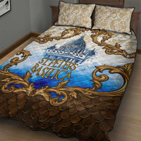 Vatican Baroque Quilt Bed Set St. Peter’s Basilica & Catholic Flag Gold Ornate