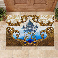 Vatican Baroque Rubber Doormat St. Peter’s Basilica & Catholic Flag Gold Ornate