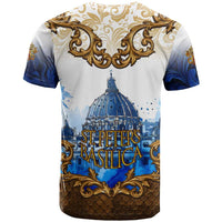 Vatican Baroque T Shirt St. Peter’s Basilica & Catholic Flag Gold Ornate