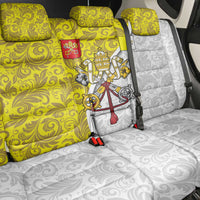 Vatican City Back Car Seat Cover Papal Keys & Tiara Emblem with Gold Baroque Pattern