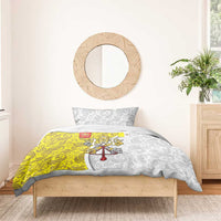 Vatican City Bedding Set Papal Keys & Tiara Emblem with Gold Baroque Pattern