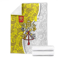 Vatican City Blanket Papal Keys & Tiara Emblem with Gold Baroque Pattern