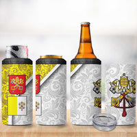 Vatican City 4 in 1 Can Cooler Tumbler Papal Keys & Tiara Emblem with Gold Baroque Pattern