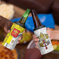 Vatican City 4 in 1 Can Cooler Tumbler Papal Keys & Tiara Emblem with Gold Baroque Pattern