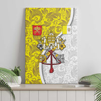 Vatican City Canvas Wall Art Papal Keys & Tiara Emblem with Gold Baroque Pattern