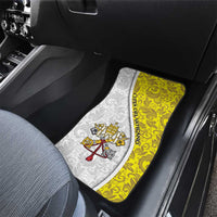 Vatican City Car Mats Papal Keys & Tiara Emblem with Gold Baroque Pattern