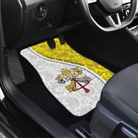 Vatican City Car Mats Papal Keys & Tiara Emblem with Gold Baroque Pattern