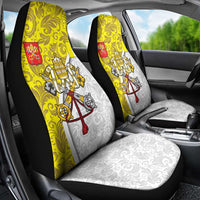 Vatican City Car Seat Cover Papal Keys & Tiara Emblem with Gold Baroque Pattern