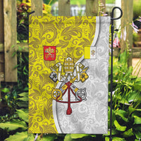 Vatican City Garden Flag Papal Keys & Tiara Emblem with Gold Baroque Pattern