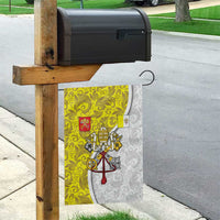 Vatican City Garden Flag Papal Keys & Tiara Emblem with Gold Baroque Pattern