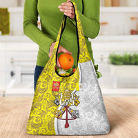 Vatican City Grocery Bag Papal Keys & Tiara Emblem with Gold Baroque Pattern