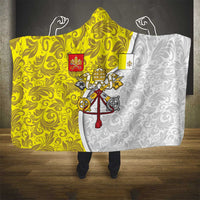 Vatican City Hooded Blanket Papal Keys & Tiara Emblem with Gold Baroque Pattern