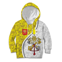 Vatican City Kid Hoodie Papal Keys & Tiara Emblem with Gold Baroque Pattern