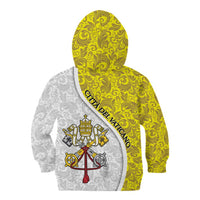 Vatican City Kid Hoodie Papal Keys & Tiara Emblem with Gold Baroque Pattern