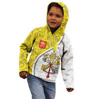 Vatican City Kid Hoodie Papal Keys & Tiara Emblem with Gold Baroque Pattern