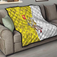 Vatican City Quilt Papal Keys & Tiara Emblem with Gold Baroque Pattern