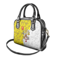 Vatican City Shoulder Handbag Papal Keys & Tiara Emblem with Gold Baroque Pattern