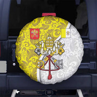 Vatican City Spare Tire Cover Papal Keys & Tiara Emblem with Gold Baroque Pattern