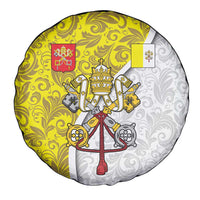 Vatican City Spare Tire Cover Papal Keys & Tiara Emblem with Gold Baroque Pattern