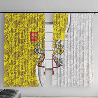 Vatican City Window Curtain Papal Keys & Tiara Emblem with Gold Baroque Pattern