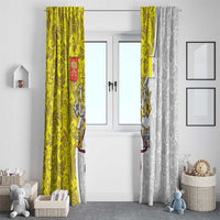 Vatican City Window Curtain Papal Keys & Tiara Emblem with Gold Baroque Pattern