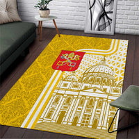 Vatican City Area Rug St. Peter’s Basilica & Papal Emblem Gold Ornate Architecture