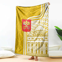 Vatican City Blanket St. Peter’s Basilica & Papal Emblem Gold Ornate Architecture